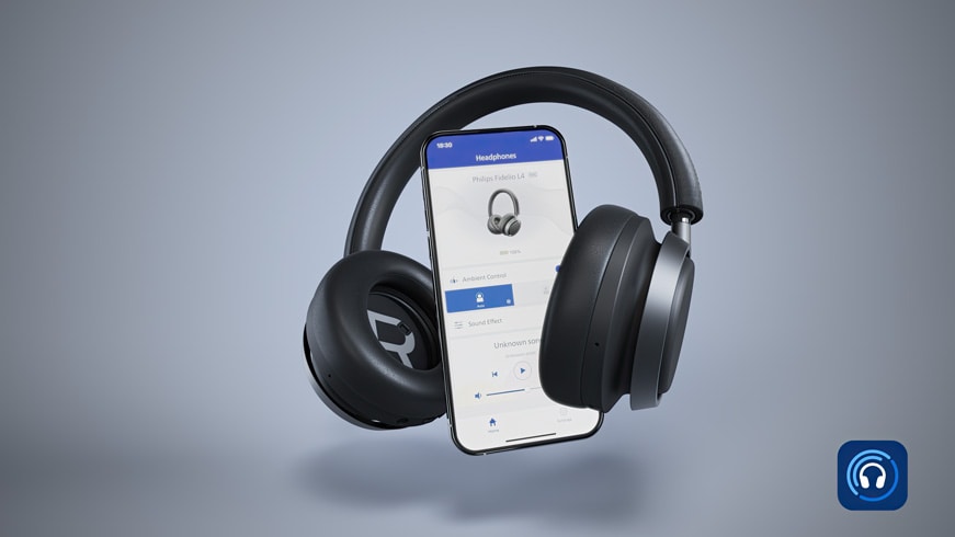 Слушалки L4 Fidelio, свързани към приложението Philips Headphones