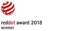 Лого на победител на награда Reddot за 2018 г.