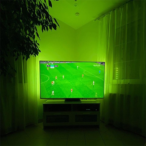 Football game on Ambilight TV